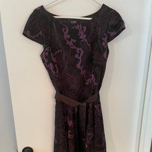 Alex Marie Purple and Black Floral Dress Size 8